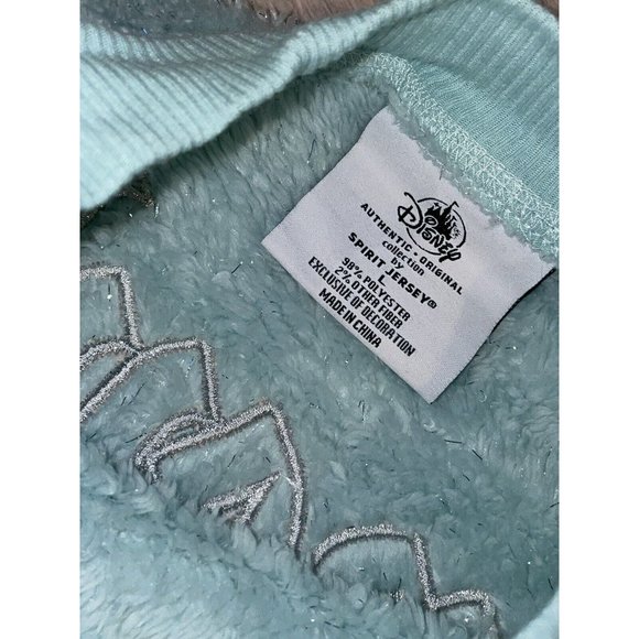 *DISNEYLAND....Sherpa Aqua Fleece SPIRIT JERSEY SPARKLY AQUA COLOR Youth L - Picture 5 of 10